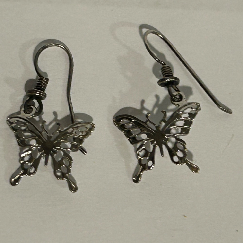 Silver Butterfly Earrings